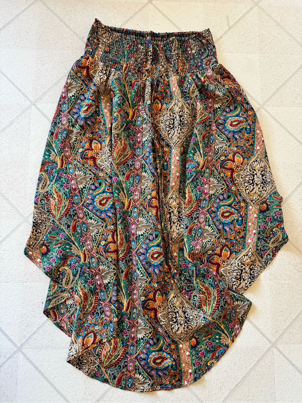 Bohemian Multicolor Paisley Maxi Skirt